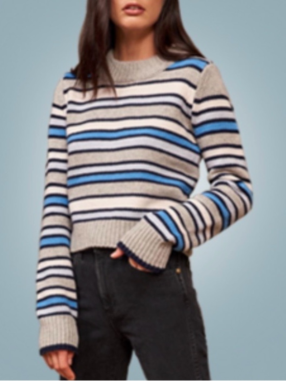 La Ligne Mini Marin Sweater cropped crewneck striped wool cashmere medium